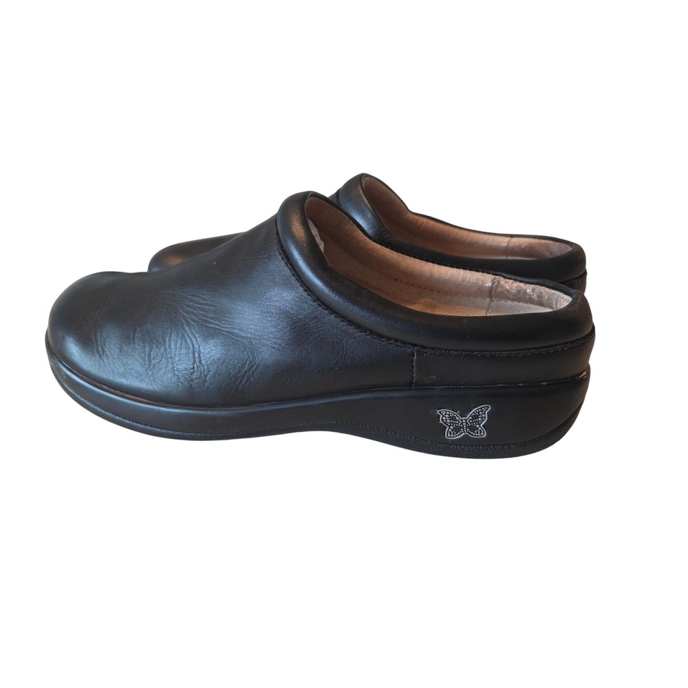 Alegria Kay Mules Leather Slip On Comfort Black Professional Work Clog 40 9-9.5 - Picture 3 of 11